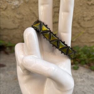 Vintage,Green Triangular Beaded Bracelet
